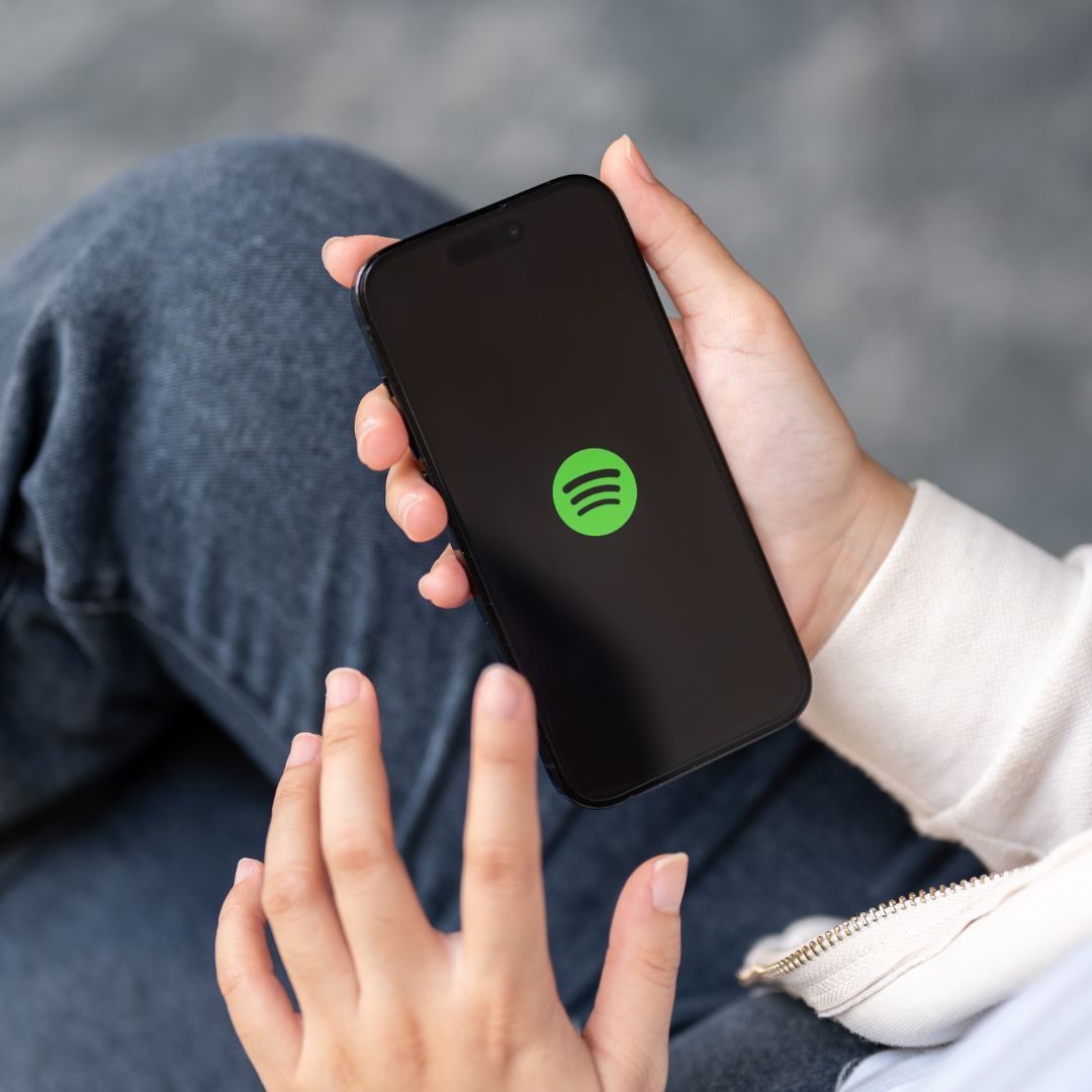 spotify app being opened on phone